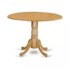 Dublin Round Table with two 9" Drop Leaves in an Oak Finish