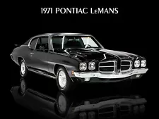 1971 Pontiac LeMans NEW METAL SIGN: Original Look Black w/ Black Vinyl Top