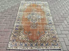 Turkish Carpet, Area Rugs, Antique Handmade Wool Carpet, Moroccan Rug 46"x80"