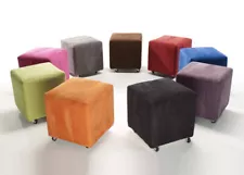 Cube Ottoman With Wheels, Upholstered Cube Ottoman