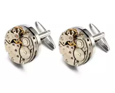 Coolest Steampunk Cufflink Top Quality Watch Inner Working Cog Shirt Cuff Link