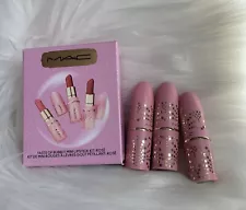 MAC Set Taste of Bubbly Mini Lipstick Kit: Rose 3pc Set 0.05oz/1.5g Each NIB