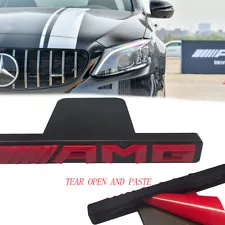 For AMG Badge Front Vertical Strip Grill Radiator Decal Sticker Emblem C63 S63 (For: More than one vehicle)