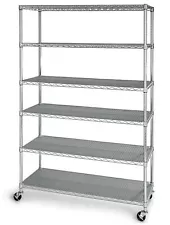 6 Shelf Wire Shelving Metal Storage Rack Heavy Duty Steel 72" x 48" x 18" NSF