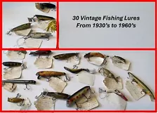 Vintage Fishing Lure Lot - Heddon Arbogast & Others - Many wood - 30's 40's 50's