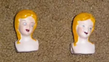 2 1993 Nice Porcelain Painted Dolls Heads