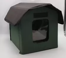 Hammacher Schlemmer Outdoor Heated Cat Shelter Green