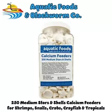 Calcium Feeder Stars & Shells for Shrimp, Snails, Crabs, Crayfish, Tropical Fish