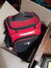 Husky 9 In. Job Site Lunch Cooler Box Bag 2 Zipped Pocket & 2 Mesh W/Strap