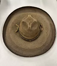 Antique Early 20th Century Handmade Mexican Sombrero Hat Embroidered Cowboy West