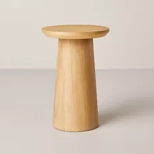 Wooden Round Pedestal Accent Drink Table - Natural - Hearth & Hand with Magnolia