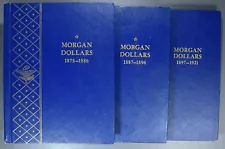 1878-1921 $1 SILVER MORGAN DOLLAR WHITMAN ALBUMS (3)#9427-28-29 *NO COINS* A2650