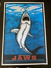 Jaws 2011 Movie Poster Bruce Great White Shark Art Print Spielberg Mondo SDCC