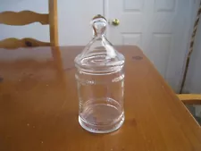 Vintage Round Clear Glass Apothecary Candy Terrarium Jar Container With Lid