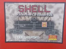 MICRO TRAINS~ SHELL OIL 39' TANKER CAR ~FOUR CAR RUNNER PACK~N SCALE