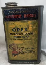 Sherwin Williams Vintage Automotive Finishes Opex Lacquer Thinner Metal Tin