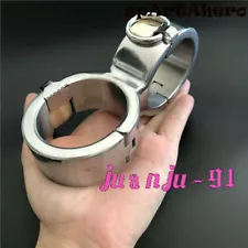 Stainless Steel Connect Lock Handcuffs Bandage Wrist Cuffs Restraints Shackles