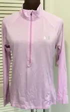 Womens UNDER ARMOUR HG TECH TWIST Lilac 1/2 Zip Pullover Top Size M