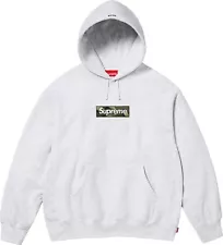 Medium Supreme Box Logo Hooded Sweatshirt Camo Ash Grey FW23 BOGO Hoodie IN HAND