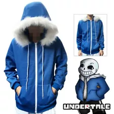 Game Undertale Sans Hoodie Sweatshirt Hooded Zipper Jacket Coat Cosplay Costume