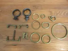 Antique Brass and Cast Iron Rings - Assorted Brass Items 14 Pcs