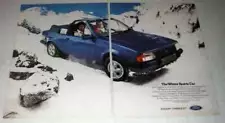 1984 Ford Escort Cabriolet 1.6i Car Ad - Winter Sports