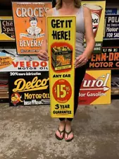 Antique Vintage Old Style Sign Batteries Sale Made USA