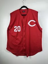 Cincinatti Reds 80’s 90’s Sleeveless Perforated Jersey Red #20 Sz 2XL VTG READ**