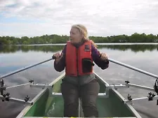 Row Outriggers for Canoe with Oars and seat Included -- Rowing Beats Paddling!