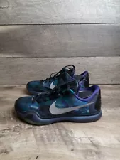 Nike Kobe X 10 "Overcome" Emerald Glow-Silver-Court Purple Size 10 ⚠️WORN⚠️