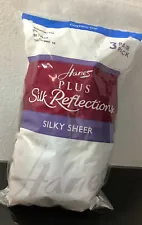 NEW HANES PLUS SILK REFLECTIONS PANTYHOSE SLIGHTLY IMPERFECT 3-PAIR, SZ 1 PLUS