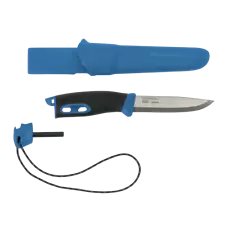 Mora Companion Spark Fixed Blade Knife Blue TPE Handle Plain Edge M13572