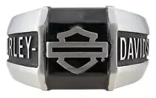 Harley-Davidson Men's Outline B&S Collegiate Style Ring - Stainless Steel