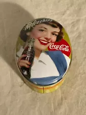 1999 Coke Coca-Cola Refreshing Miniature Oval Tin-New