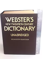 1977 Webster's New Twentieth Century Dictionary Unabridged 2nd Deluxe Color R1