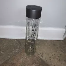 Voss Sparkling Glass Water Bottle 800 ml EMPTY Black Cap