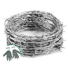 Suvunpo 49FT Barbed Wire,4 Point Barbed Wire Fence Perfect for Crafts, Fences