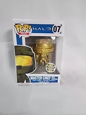 Funko Pop! Halo Gold Master Chief With Cortana 07 Outpost Discovery Damaged Box