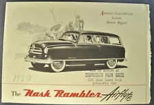 1950 Nash Rambler Airflyte Station Wagon Brochure Folder Excellent Original 50