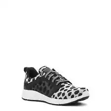 Avia Deluxe Women's White/Black Mesh Leopard Print Running Sneaker Shoes Size 7