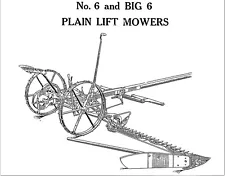 IH McCormick-Deering Big & No 6 Sickle Mower Owners & Parts Manual Horse Draft