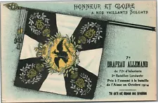 GERMAN IMPERIAL FLAG FRENCH WWI ERA ANTIQUE POSTCARD