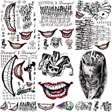 12 Sheets Joker Tattoos for Suicide Squad Harley Quinn Tattoos Perfect for Ha...