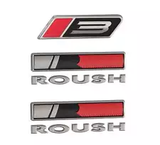 2015-2019 Ford Mustang Roush Stage 3 Front Grille & Fender Side 3pc Emblems Set