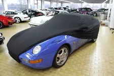 Full garage car cover protective blanket black with mirror pockets for Porsche 968