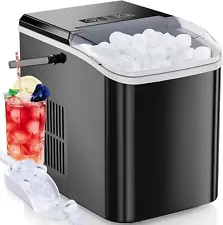 Countertop Ice Maker, Portable Ice Machine Self-Cleaning, Ice Cube Maker, Black