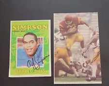 O.J. SIMPSON 2 AUTOGRAPHS USC HEISMAN BUFFALO BILLS FOOTBALL HALL OF FAME