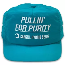 Vintage Snapback Trucker Hat Cargill Seeds Pullin for Purity 90s USA Made Cap