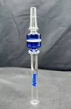 Glass Straw Pipe Hookah Collector 6 Inch Blue