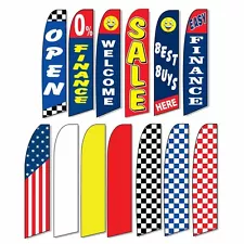 Swooper Feather Flutter Tall Flag Kit | Poles, Spike, Flag | 15' Assembled